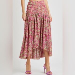 Floral Pink and Green Women's Skirt